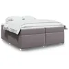 Image de vidaXL Boxspring met matras kunstleer grijs 200x200 cm3285227