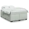 Image de vidaXL Sommier à lattes de lit et matelas Gris clair 140x190cm Velours, lit, lit à plate-forme, lit à panneaux, meuble de 3285281