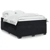 Image de vidaXL Sommier à lattes de lit avec matelas Noir 140x190 cm Velours, lit, lit à plate-forme, lit à panneaux, meuble de 3285283