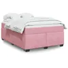 Image de vidaXL Boxspring met matras fluweel roze 160x200 cm3285298