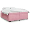 Image de vidaXL Boxspring met matras fluweel roze 200x200 cm3285310