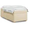 Image de vidaXL Sommier à lattes de lit et matelas Crème 90x190 cm Tissu, lit, lit à plate-forme, lit à panneaux, meuble de chambre à 3285343