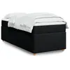 Image de vidaXL Sommier à lattes de lit avec matelas Noir 90x200 cm Tissu 3285347