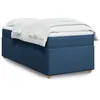 Image de vidaXL Sommier à lattes de lit avec matelas Bleu 100x200 cm Tissu