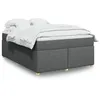 Image de vidaXL Sommier à lattes de lit avec matelas Gris foncé 140x190cm Tissu 3285374