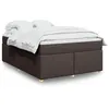 Image de vidaXL Boxspring met matras stof donkerbruin 140x190 cm3285376