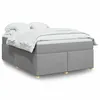 Image de vidaXL Boxspring met matras stof lichtgrijs 140x200 cm3285380