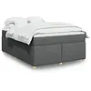 Image de vidaXL Sommier à lattes de lit avec matelas Gris foncé 140x200cm Tissu 3285381