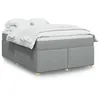 Image de vidaXL Sommier à lattes de lit avec matelas Gris clair 160x200cm Tissu 3285387