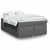 Image de vidaXL Sommier à lattes de lit avec matelas Gris foncé 160x200cm Tissu 3285388