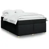Image de vidaXL Boxspring met matras stof zwart 160x200 cm3285389