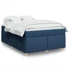 Image de vidaXL Boxspring met matras stof blauw 160x200 cm3285393