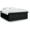 Image de vidaXL Boxspring met matras stof zwart 180x200 cm3285396
