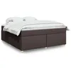 Image de vidaXL Sommier à lattes de lit avec matelas Marron foncé 180x200 cm 3285397