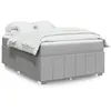 Image de vidaXL Sommier à lattes de lit avec matelas Gris clair 140x200cm Tissu 3285477