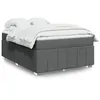 Image de vidaXL Sommier à lattes de lit avec matelas Gris foncé 140x200cm Tissu 3285478
