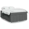 Image de vidaXL Sommier à lattes de lit avec matelas Gris foncé 160x200cm Tissu 3285485