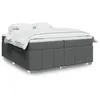Image de vidaXL Sommier à lattes de lit avec matelas Gris foncé 200x200cm Tissu 3285499