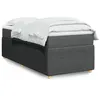 Image de vidaXL Sommier à lattes de lit avec matelas Gris foncé 90x200 cm Tissu 3285540