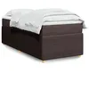 Image de vidaXL Boxspring met matras stof donkerbruin 90x200 cm3285542