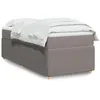 Image de vidaXL Sommier à lattes de lit avec matelas Taupe 90x200 cm Tissu 3285543