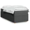 Image de vidaXL Sommier à lattes de lit avec matelas Gris foncé 100x200cm Tissu 3285547