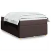 Image de vidaXL Boxspring met matras stof donkerbruin 120x200 cm3285563