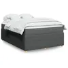 Image de vidaXL Sommier à lattes de lit avec matelas Gris foncé 140x190cm Tissu 3285568