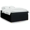 Image de vidaXL Sommier à lattes de lit avec matelas Noir 140x190 cm Tissu 3285569