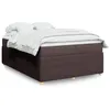Image de vidaXL Boxspring met matras stof donkerbruin 140x190 cm3285570