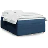 Image de vidaXL Boxspring met matras stof blauw 140x190 cm3285573