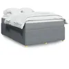 Image de vidaXL Boxspring met matras stof lichtgrijs 140x200 cm3285574