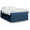 Image de vidaXL Boxspring met matras stof blauw 140x200 cm3285580