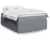Image de vidaXL Sommier à lattes de lit avec matelas Gris clair 160x200cm Tissu 3285581