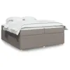 Image de vidaXL Sommier à lattes de lit avec matelas Taupe 200x200 cm Tissu 3285599