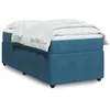 Image de vidaXL Boxspring met matras fluweel donkerblauw 100x200 cm3285624