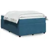 Image de vidaXL Boxspring met matras fluweel donkerblauw 120x200 cm3285636