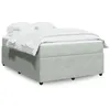 Image de vidaXL Sommier à lattes de lit et matelas Gris clair 140x190cm Velours 3285638