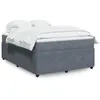 Image de vidaXL Sommier à lattes de lit et matelas Gris foncé 140x190cm Velours 3285639
