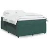 Image de vidaXL Boxspring met matras fluweel donkergroen 140x200 cm3285647