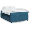 Image de vidaXL Boxspring met matras fluweel donkerblauw 140x200 cm3285648