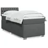 Image de vidaXL Sommier à lattes de lit avec matelas Gris foncé 80x200 cm Tissu 3285723