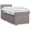 Image de vidaXL Sommier à lattes de lit avec matelas Taupe 90x190 cm Tissu 3285740