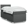 Image de vidaXL Sommier à lattes de lit avec matelas Gris foncé 90x200 cm Tissu 3285772