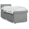Image de vidaXL Sommier à lattes de lit avec matelas Gris clair 90x200 cm Tissu 3285785