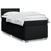 Image de vidaXL Sommier à lattes de lit avec matelas Noir 100x200 cm Tissu 3285815