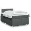 Image de vidaXL Sommier à lattes de lit avec matelas gris foncé 120x190cm tissu 3285828