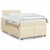 Image de vidaXL Boxspring met matras stof cràmekleurig 120x190 cm3285832