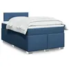 Image de vidaXL Boxspring met matras stof blauw 120x200 cm3285854