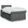 Image de vidaXL Sommier à lattes de lit avec matelas Gris foncé 120x200cm Tissu 3285870